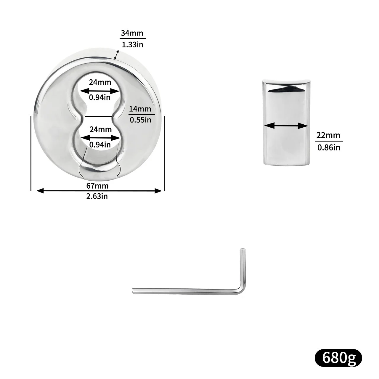 Weight Scrotal Ring Stainless Steel Ball Stretcher Metal Lock Ring Male Bondage Adult Intimate Personal Restraint Wear Toy