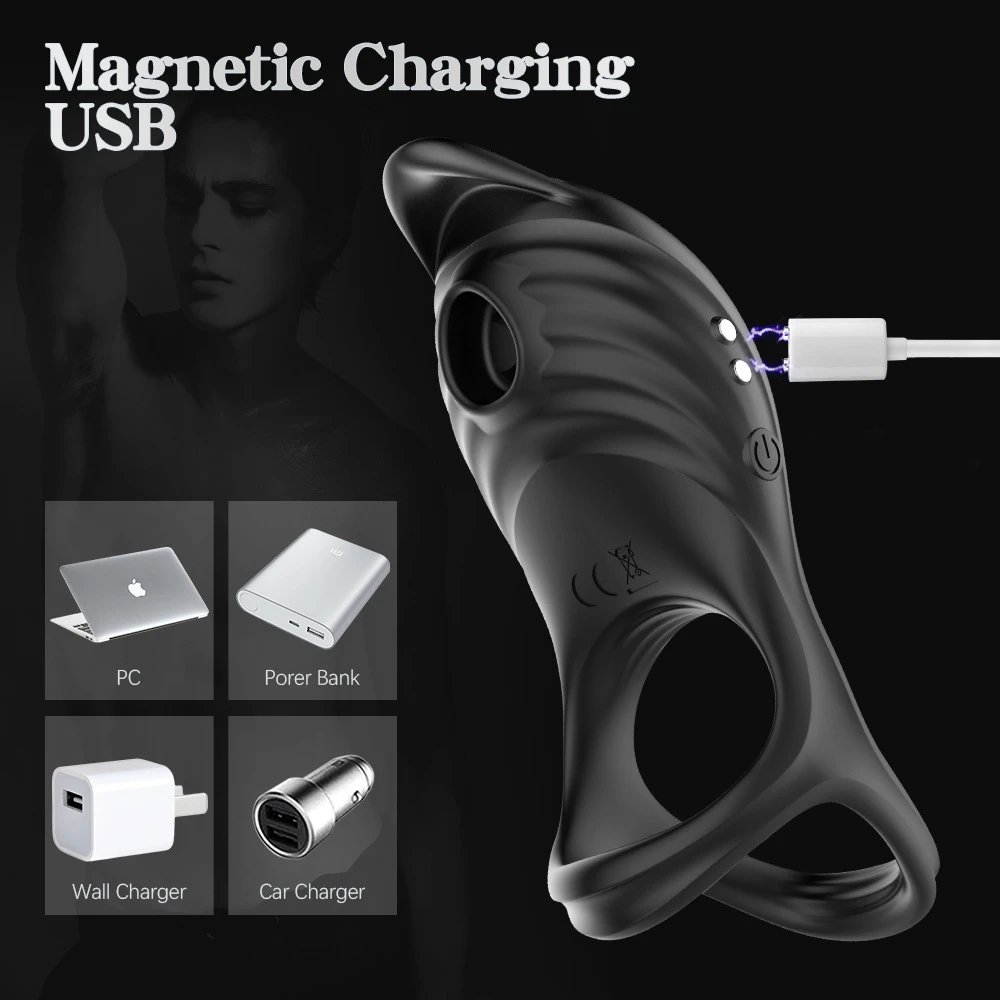5 Frequency Remote Control Rechargeable Sex Toys Couple Vibrator Sucking Cock Ring With Clitoral Stimulator
