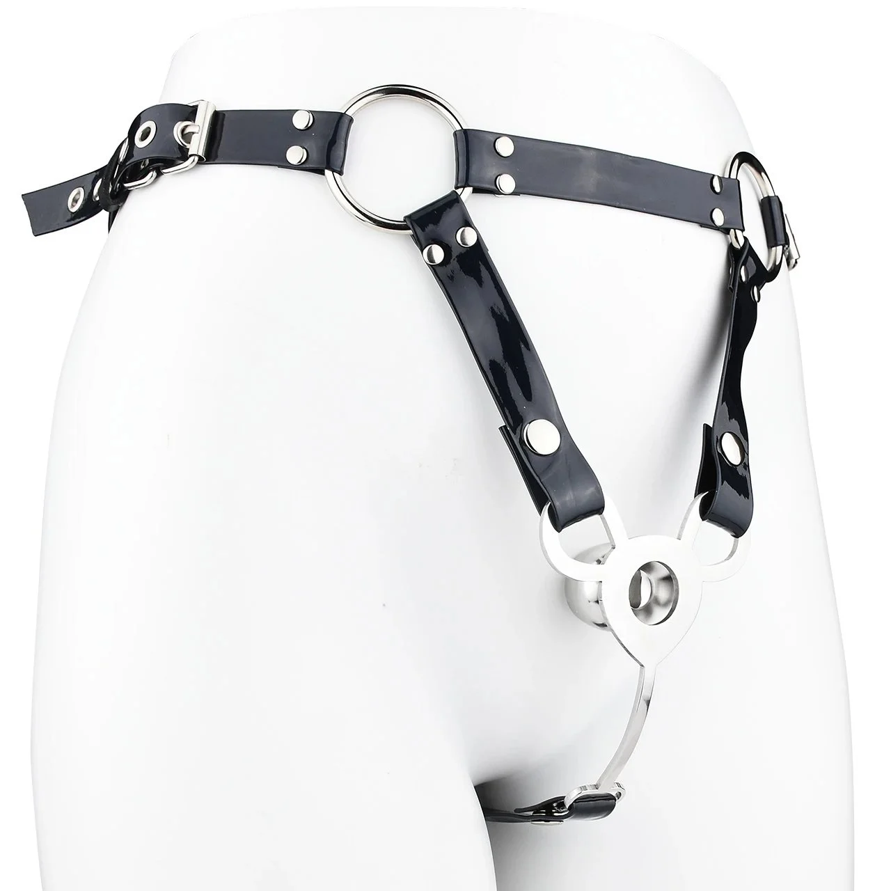 Stainless Steel Sex Toy Metal Negative Chastity Lock High Quality One-piece Welding with PU Belt Chastity Device for Man