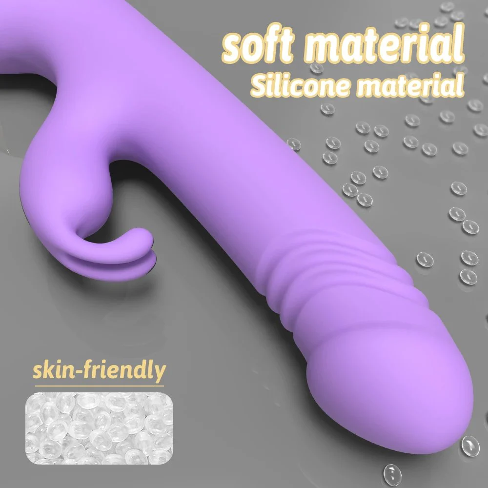 Rabbit-style Extendable Vibrating Masturbator with Rapid Thrusting Electric Dildo Vibrator