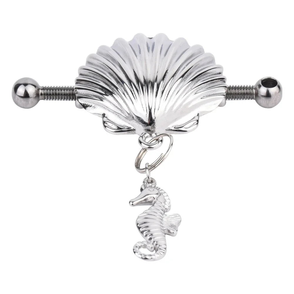 Silver Shells Nipple Clamp Restraints Nipples Chest Massager Breast Stimulator Sex Toys for Women Pleasure Erotic Toy
