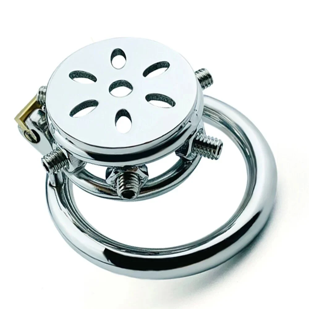 Super Hot Male Painful Chastity Devices Flat Short Chastity Cage Stainless Penis Ring