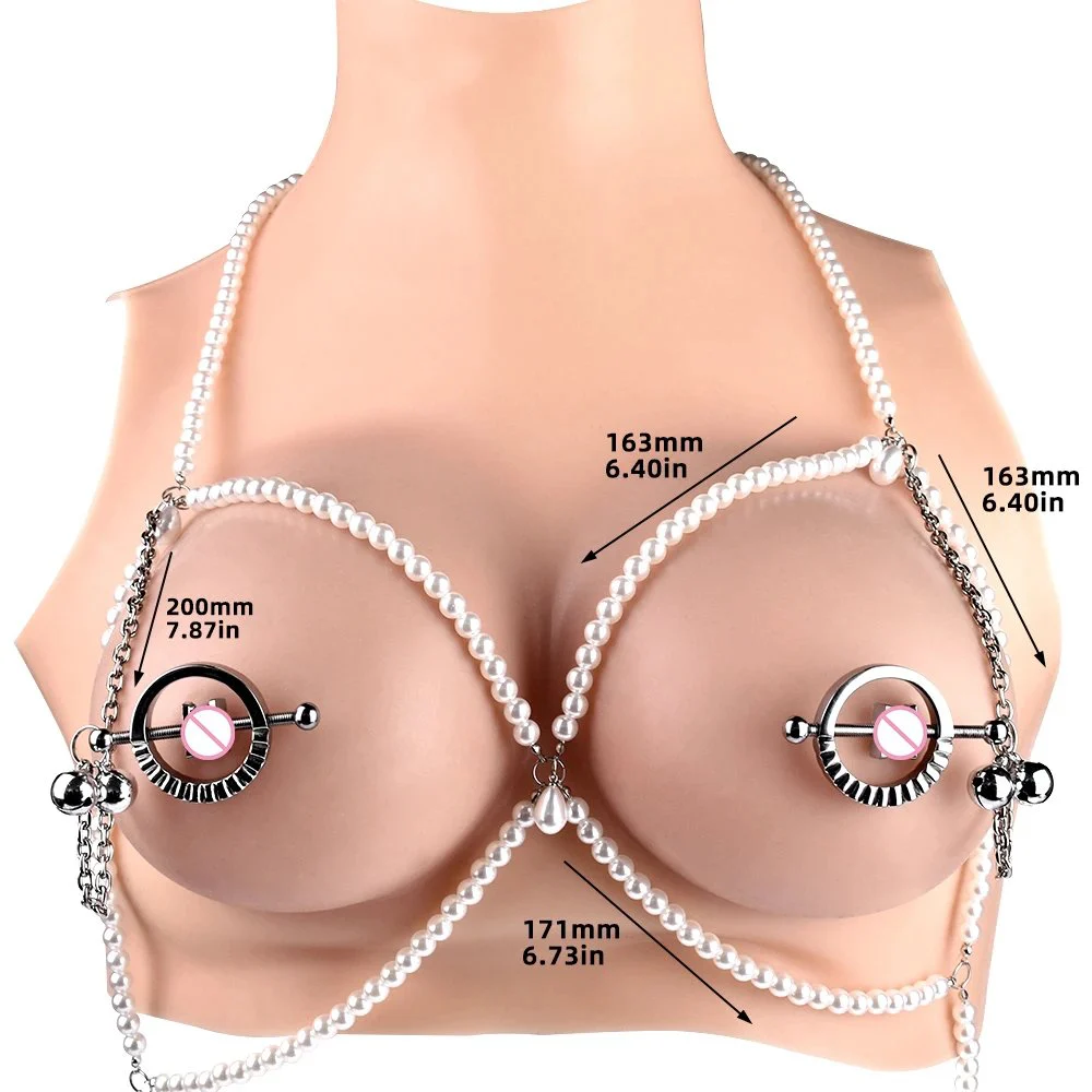 Adjustable Nipple Clamps Metal Breast Clip Heavy Nipple Stimulator Women Beginner Breast Sex Toys with Leather Pearl Chain