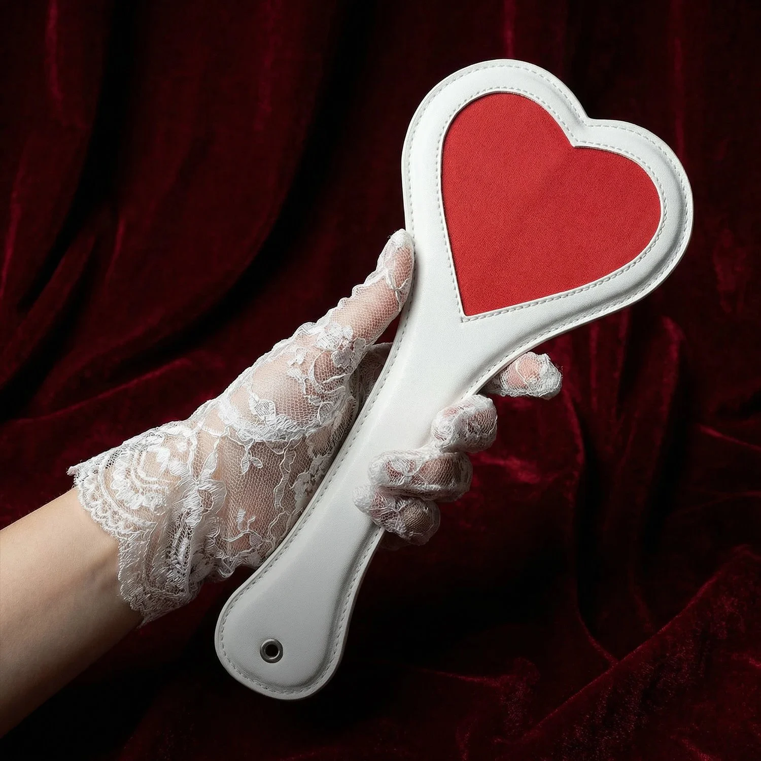 Adult BDSM Leather Paddle Heart Messenger Submissive Pain Attack 18+ Couple's U-Shaped Leather Punishment Paddle