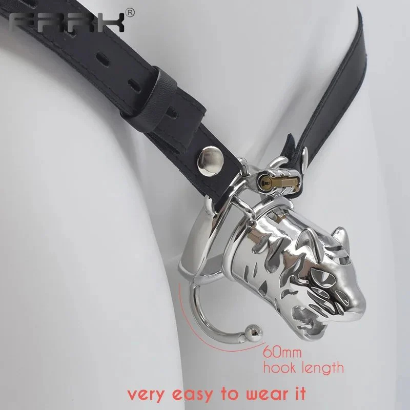 Negative Chastity Cage with Bondage Belt Device Male Sex Toys Stainless Steel Penis Rings Erotic Sexual Shop