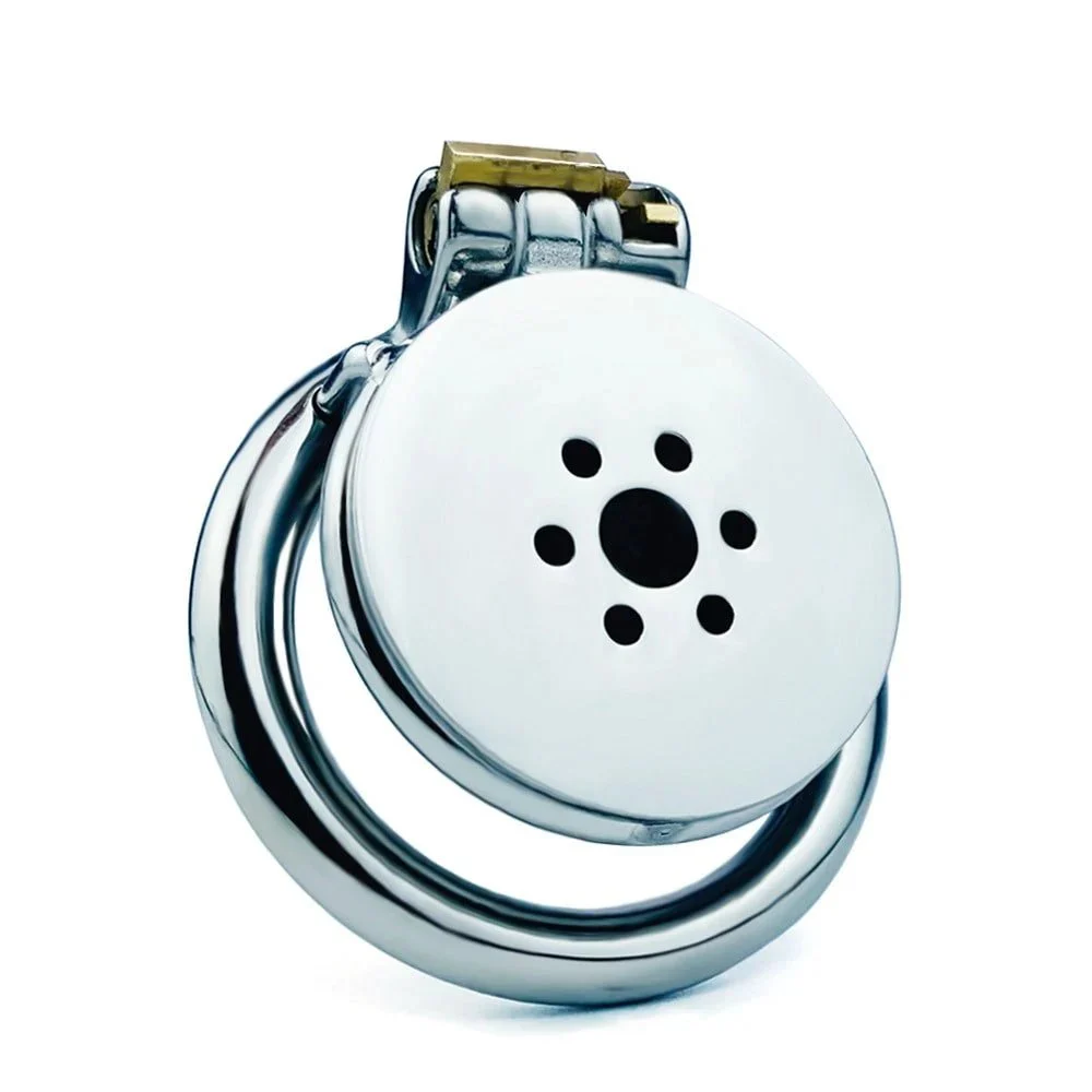 Stainless Steel Negative Electrode Series Down-Type Chastity Lock Men's Cage Bondage Fun Device Sex Toys