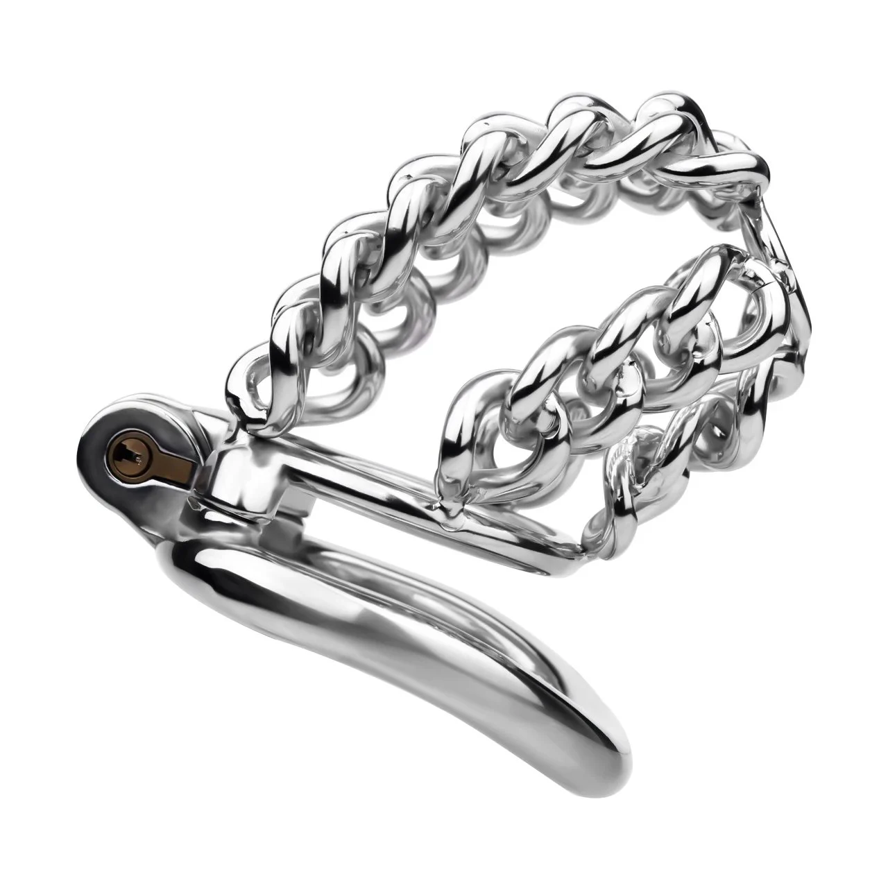 Linkage Chain Hollow Chastity Belt Cock Cage Stainless Steel Urethral Lock Penis Resistant Device for Adult Men