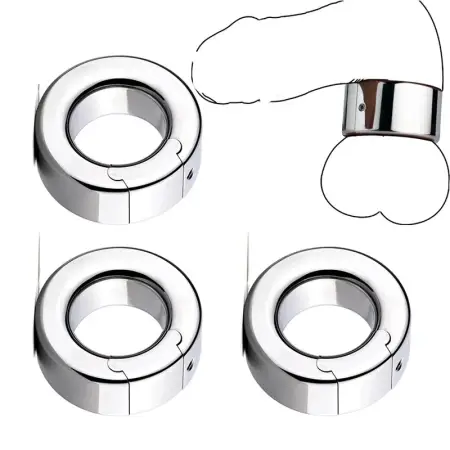 Stainless Steel Testis Ball Stretcher Heavy Scrotum Pendant Restraint Stretching Locking Cock Ring CBT Sex Toys