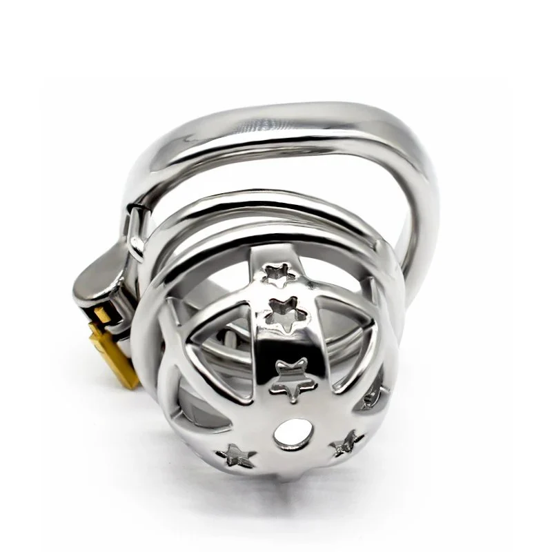 Mental sliver stainless steel ring cock cage male chastity cage for man