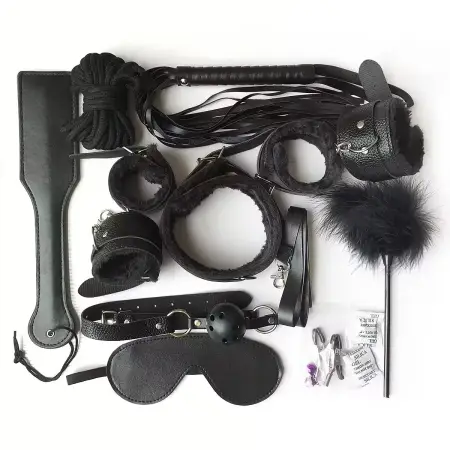 Adult Game Play Leather Sex Toys,Set Plush Bondage Couple Sex Bondage Kit Sex Toy for Women