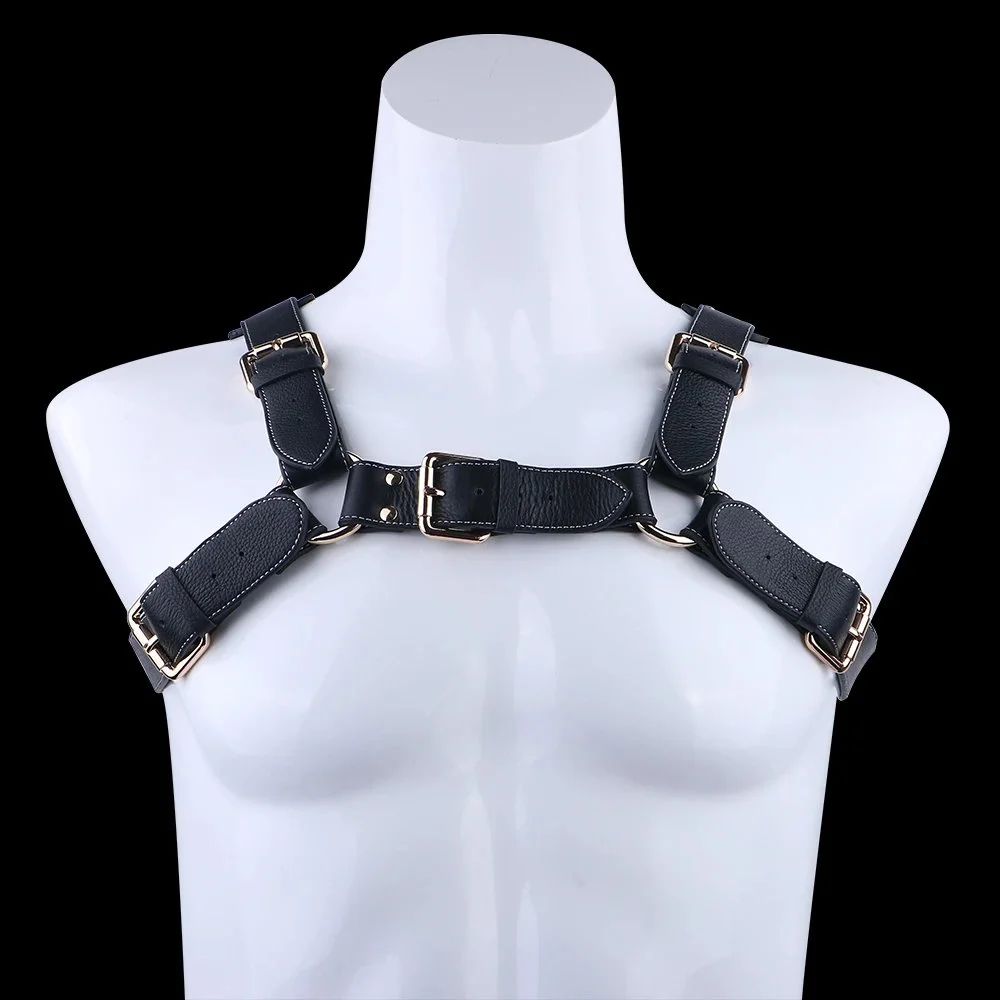 Adjustable PU Leather Men's Body & Chest Harness, Bondage Harness with Single, Double & Multi-Strap Styles