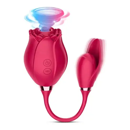 Silicone Rose Flower Shape Clitoral Sucking Clitoris Vibrator G-Spot Vibrator Double Head Use for Women