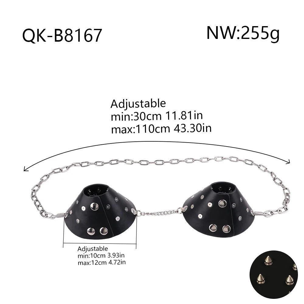 Sexy Women Rivet Leather Bra Women Breast Fun Fetish Role Play Couple Flirting Supplies Sex Toys