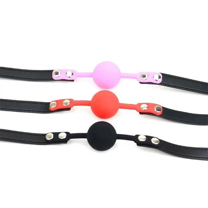 Adult BDSM Slave Erotic Game Toys Sex Toys Silicone Solid Ball Gag Leather Whip Collar and Paddle