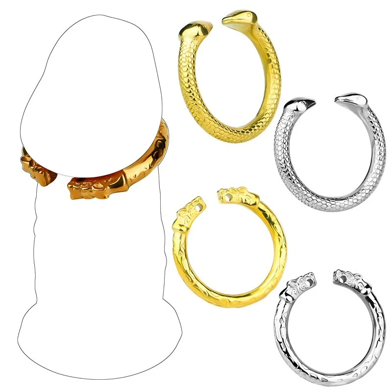 Tiger Texture Resistance Foreskin Blocking Penis Ring Men's Sex Tools Man Exercise Desensitization Lock Cage Cock Ring