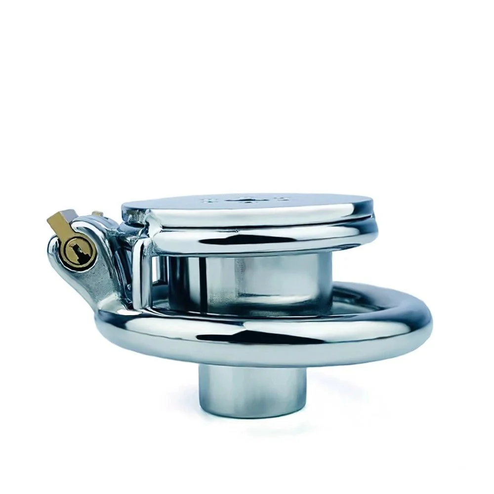 Stainless Steel Negative Electrode Series Down-Type Chastity Lock Men's Cage Bondage Fun Device Sex Toys