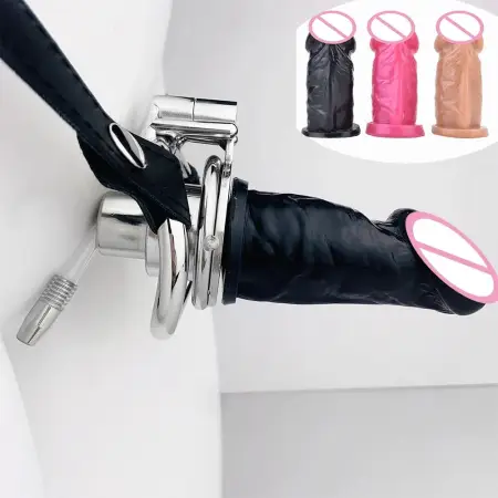 Wearable Chastity Cage with Dildo Head Inverted Urethral Chastity Cage Device Negative Adult Penis Plug Bondage Sex Toys