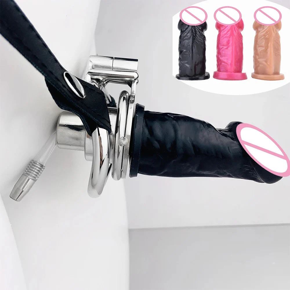 Wearable Chastity Cage with Dildo Head Inverted Urethral Chastity Cage Device Negative Adult Penis Plug Bondage Sex Toys