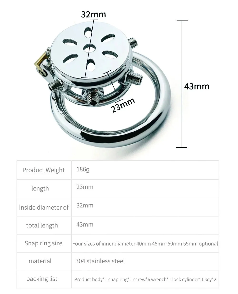 Super Hot Male Painful Chastity Devices Flat Short Chastity Cage Stainless Penis Ring