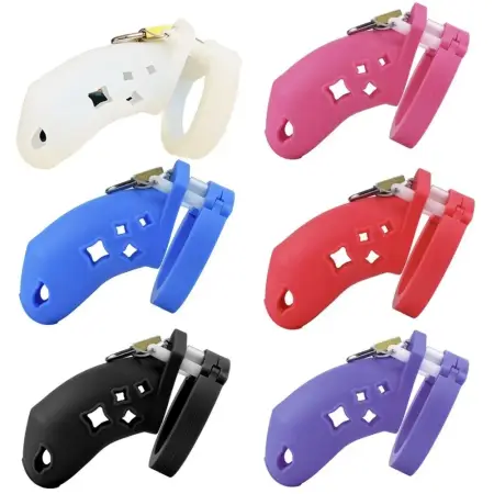 Silicone Chastity Lock Bird Cage Color Series Soft Silicone Chastity Lock for Men Adult Flirting Games