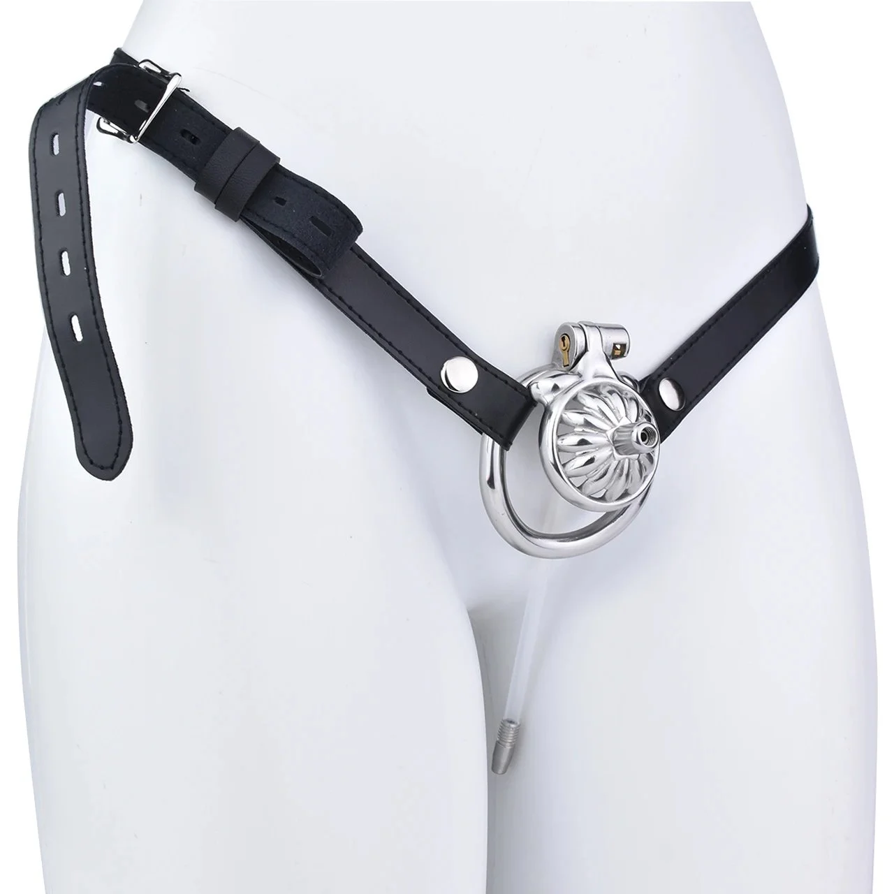 Mini Sunflower Male Chastity Cage with Curved Penis Ring Metal Catheter Silicone Catheter Strap on Chastity Couples Toys