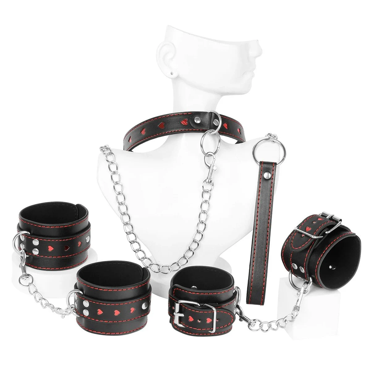 Adult Sex Love Pulling Collar Hand and Foot Cuff Set Sex Fun Supplies Female Sex Props