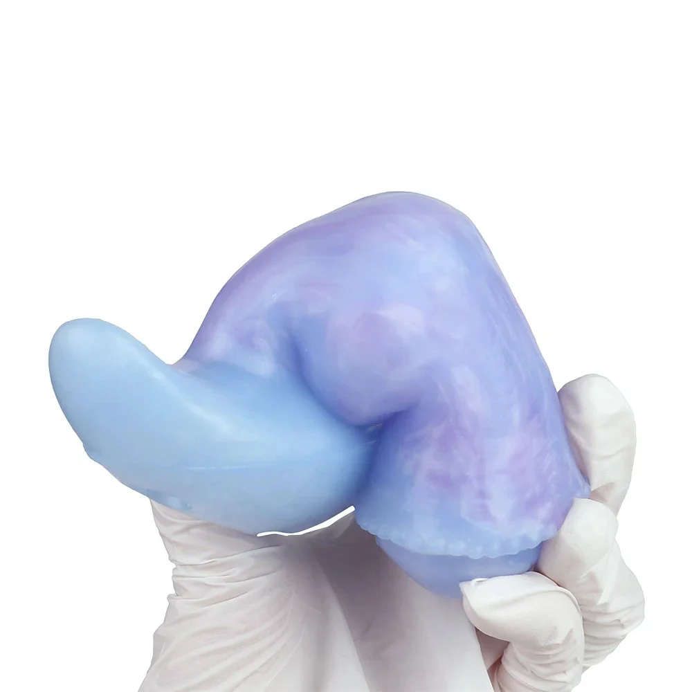 Silicone Horse Anal Dildo with Gag Strap-On 10 Modes Remote Control Vibrator for Men Fox Butt Tail Design Sizes S M L