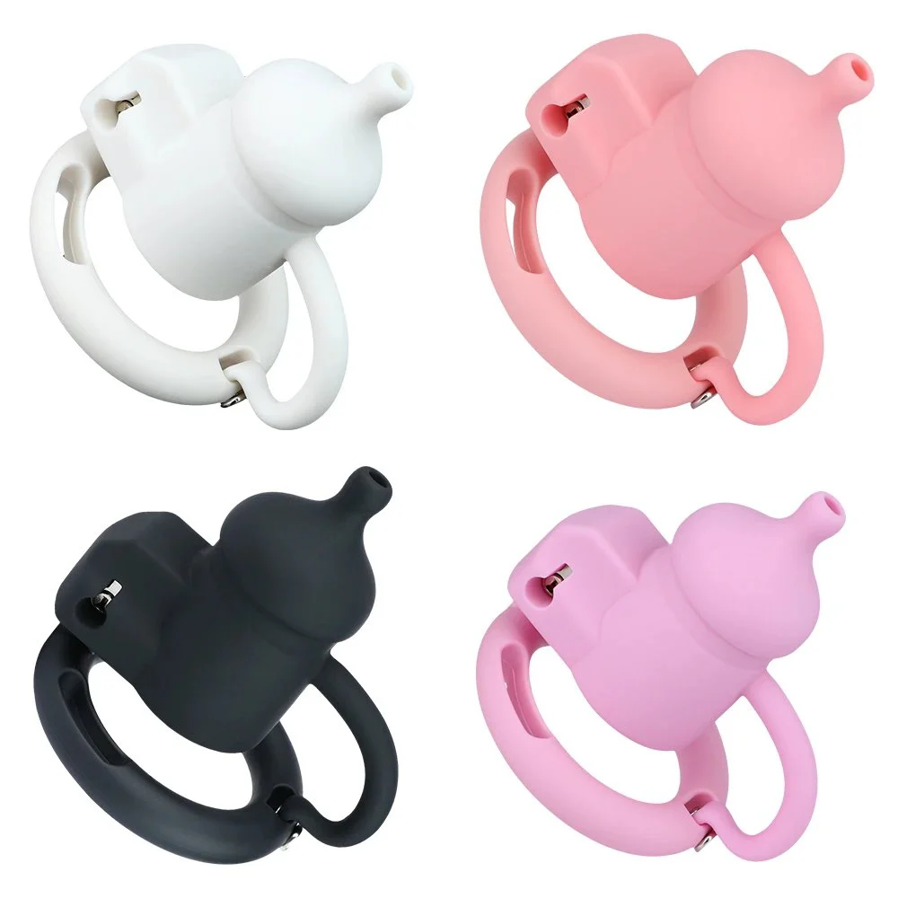 Unique Milk Bottle Silicone Chastity Cage with Urethral Hole Adjustable Elastic Belt Sissy Bondage Toy for Men Chastity Device