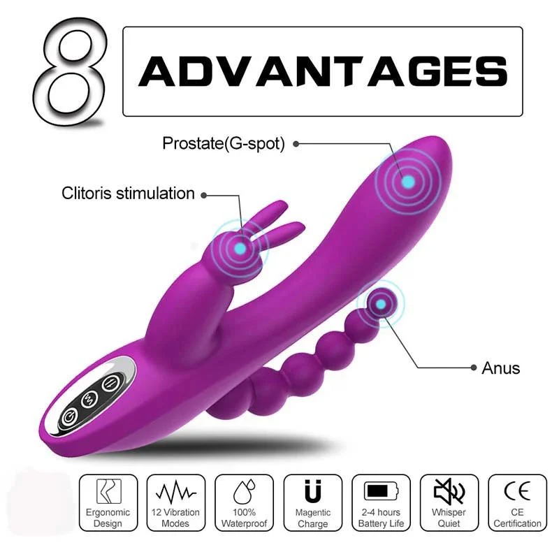 Rabbit Thrusting Sex Toy Vibrating Dildo Huge Realistic Electric Vibrator for Women