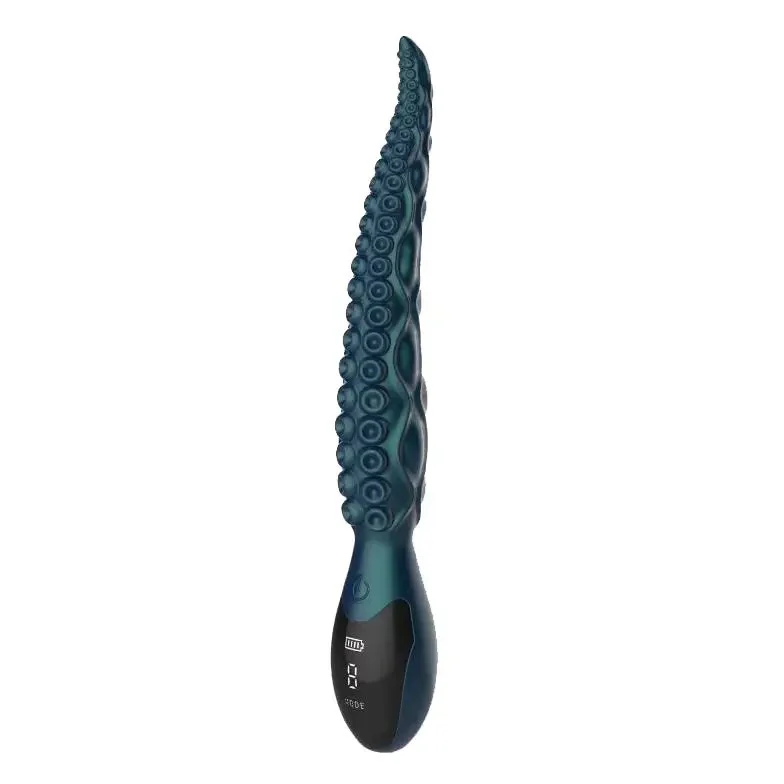 Squid Tentacle Shape Silicone Thrusting Dildo Vibrator LED Display Female Masturbator Anal Plug Toy for Woman and Couples
