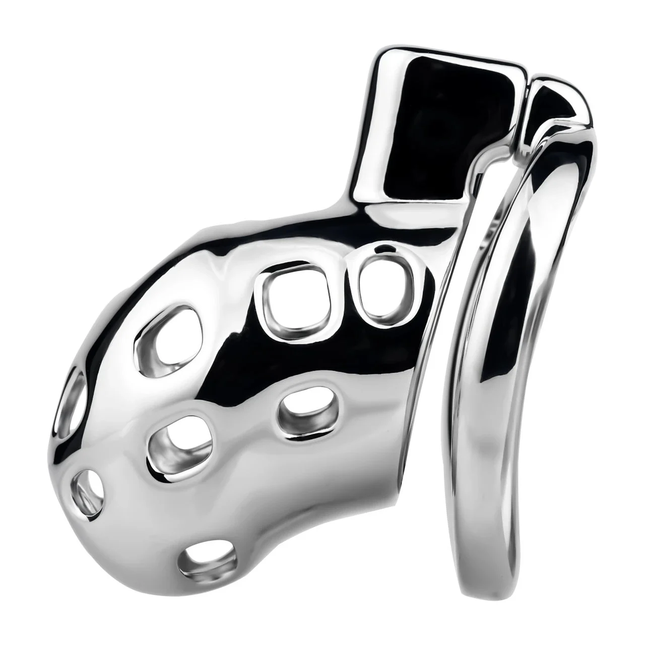 Silver Male Chastity Cage Lock Cock Device Stainless Steel Male Chastity Lock Penis Restraint Lock Cage Sex Toys for Man