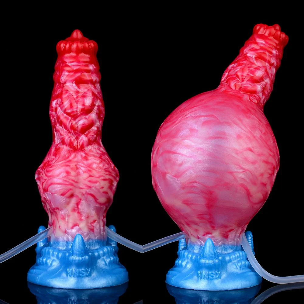 Realistic Dog Knot Dildo Anal Dildo with Jet Inflation Function Real Skin Feel