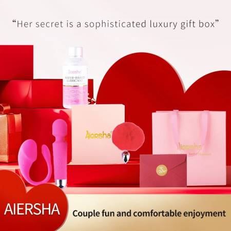 Luxury Valentines Day Couple Gift Adult Romantic Erotic Lovers Sex Toy Gift AV Wand Vibrator 4-piece Set