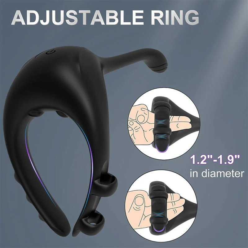 Male Homosexual Masturbation with Silicone Soft Penile Ring and Anal Plug Vibrator