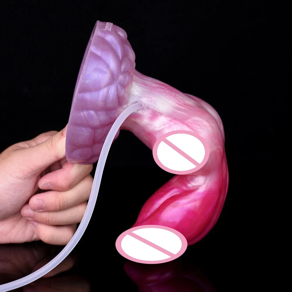 Liquid Silicone Ejaculation Dildo Penis Masturbation Sex Toys Fantasy Animal Dog Knot Dildo Squirting Dildo for Women