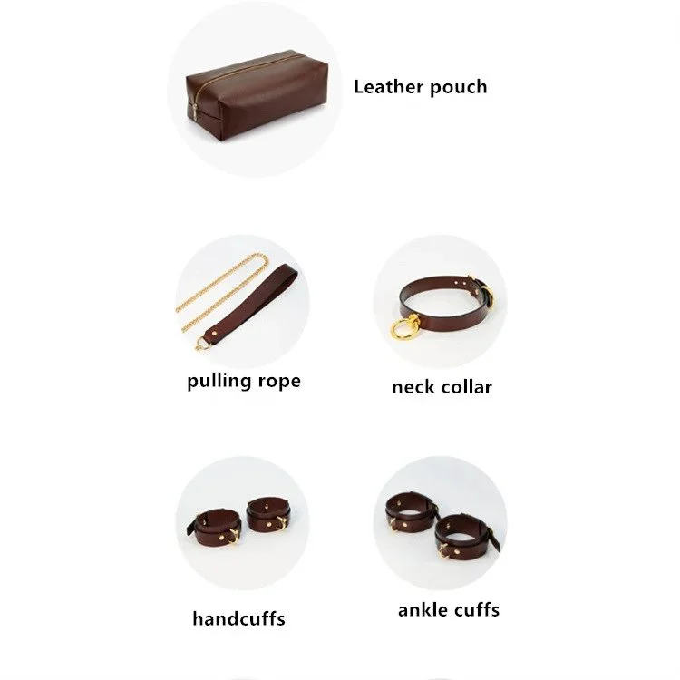 Adult Sex Toys for Couples 9PCS Sexy Eye Mask Cuffs Flogger Genuine Leather Bondage Set