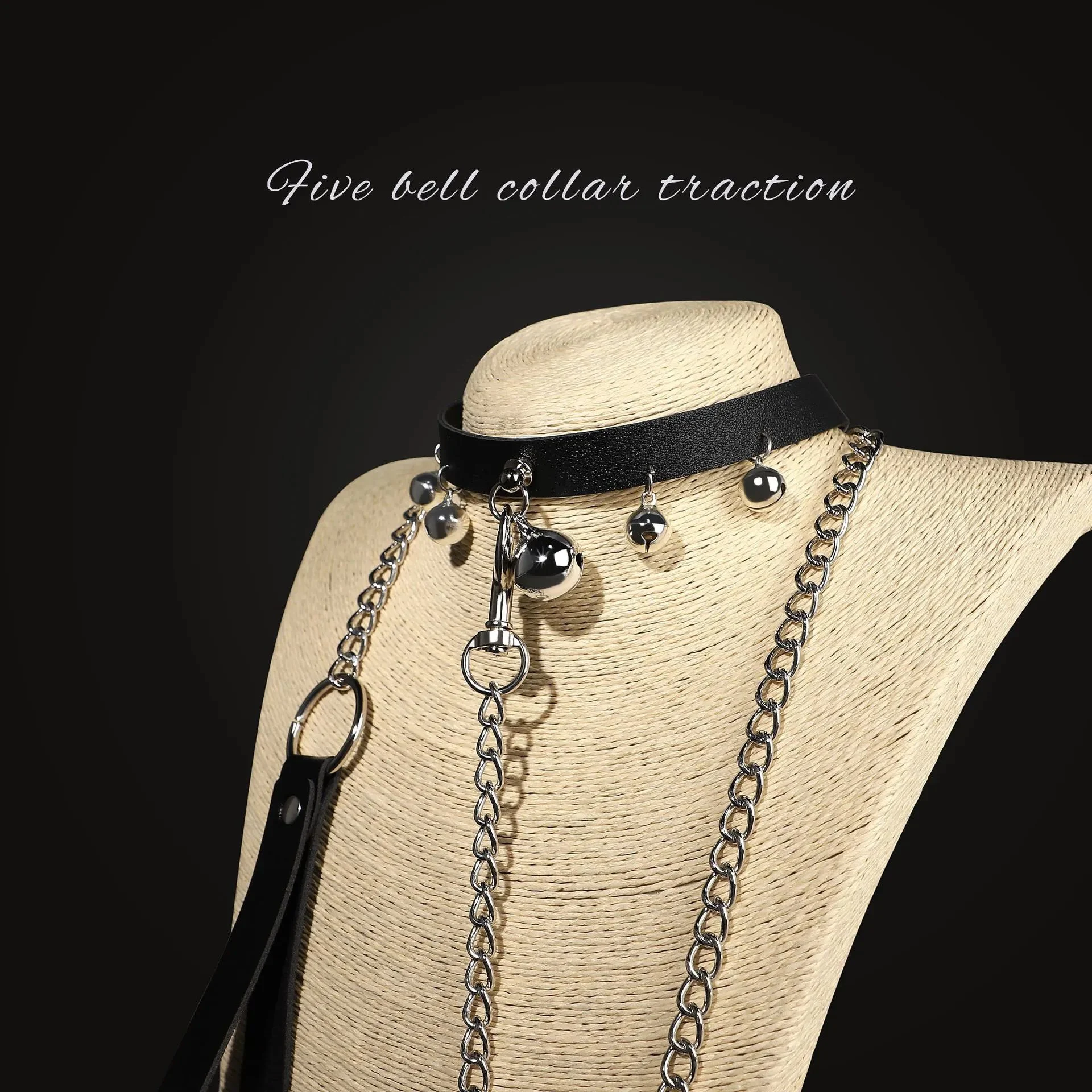 Adult Products Sex Prop Training Traction Leash Sex Collar Couples Teasing Bell Collar