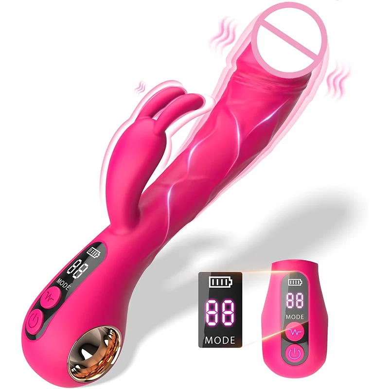LED Display Realistic Dildo Vibrator Female Masturbation Vaginal Clitoral Stimulator G Spot Rabbit Vibrator for Women Sex Toys