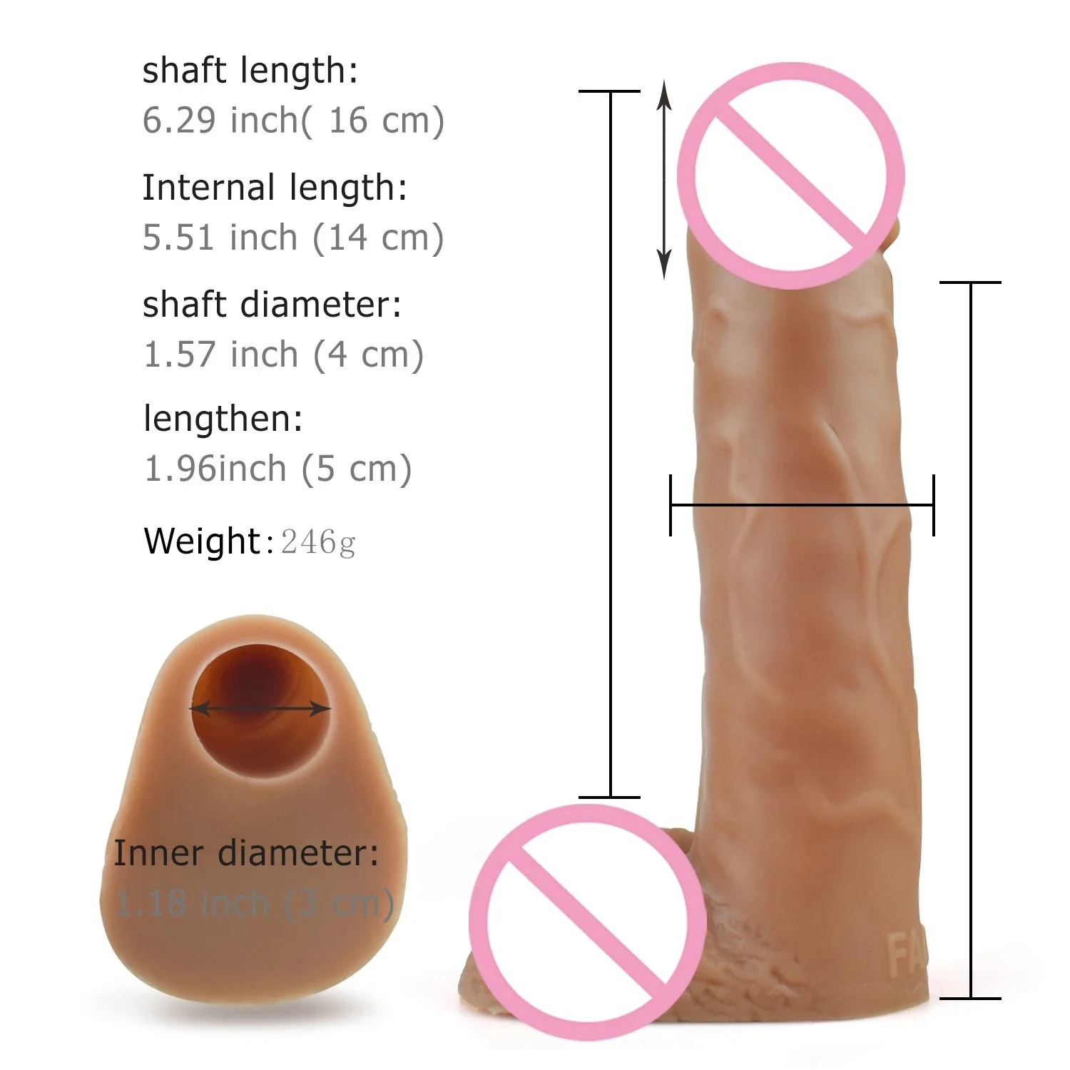 Lesbian Sex Toy Realistic Dildo Wearable Hollow Penis Sleeve Extender Strap on Dildo Pants Lesbian Dildo