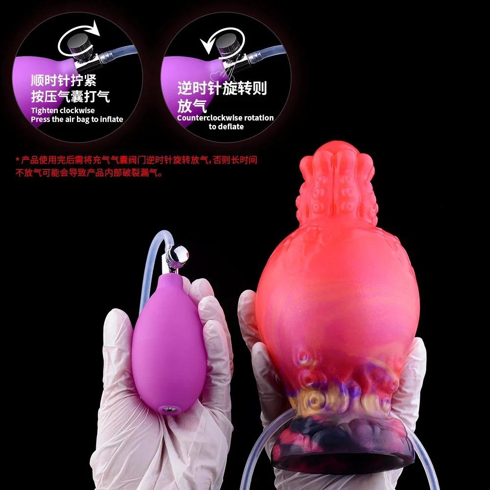 Liquid Silicone Rubber Inflatable Squirting Dildo Suitable for Women Suction Cup Dildo Can Also Be Used As an Anal Plug Sex Toy