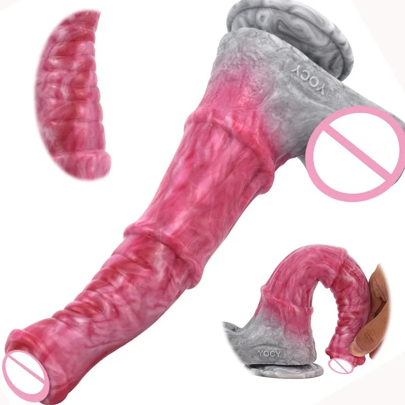 9.8 Inch Large Dildo G-spot Massage Gory Raw Meat Color Beast Dildo Kinky Sex Toy Gorgeous for Women