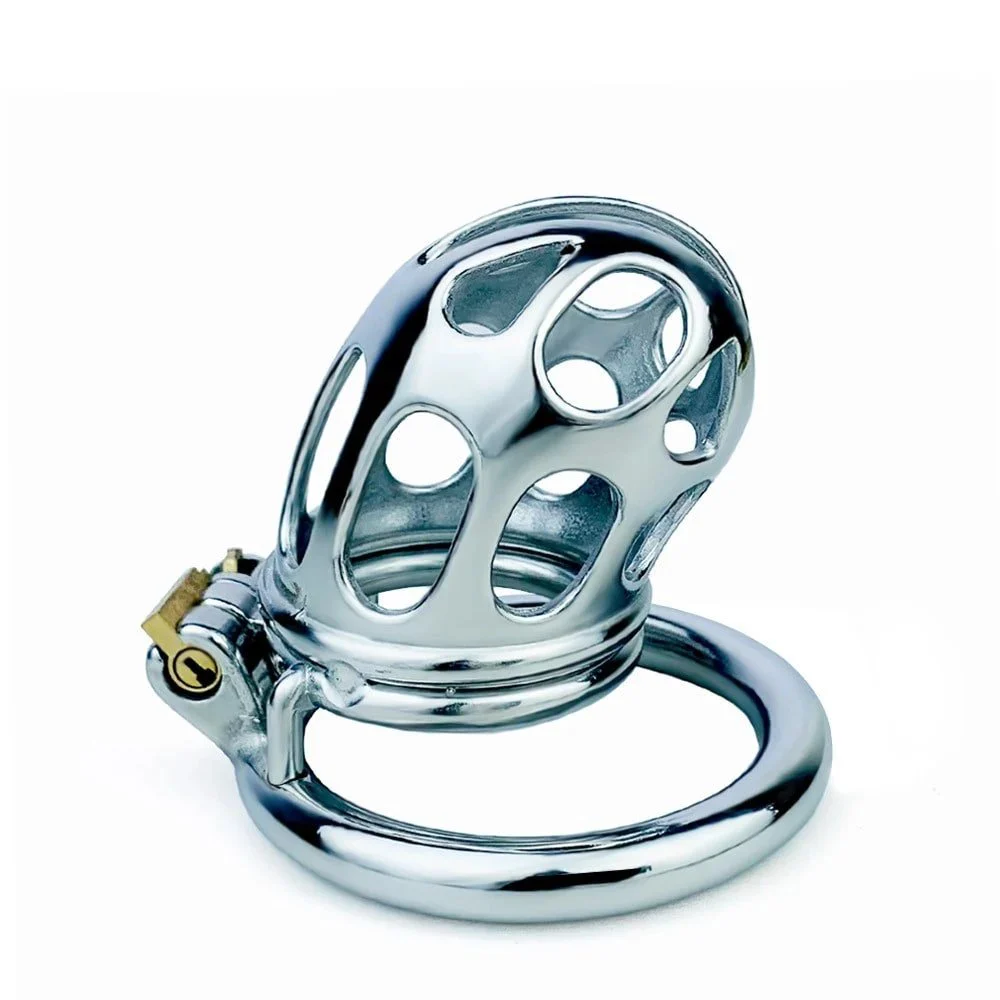 Male Chastity Lock Metal Stainless Steel Penis Ring Narrow Chastity Cage Erotic Control Device Bondage Sex Toys