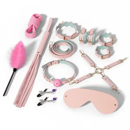 Adult Sex Toys Set Leather Handcuffs Ball Gag Harness Couple Passion Binding Restraint Includes Bondage Lingerie