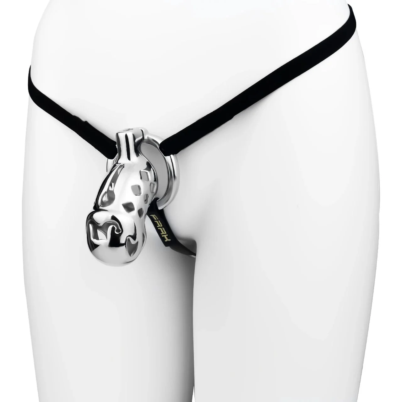 Male Penis Chastity Device with Restraint Strap Metal Construction Three Sizes for Easy Wear Product