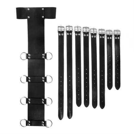Bondage Set Erotic Sex Toys PU Leather Adjustable Back Hand Collar Handcuffs Female