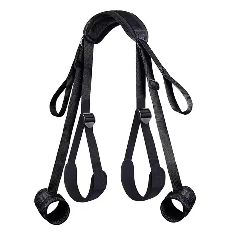 Adult Sex Bondage Kit Bed Restraints Set with Handcuffs Neck to Thigh Ankle Adjustable Leg Straps Handcuffs for Couples