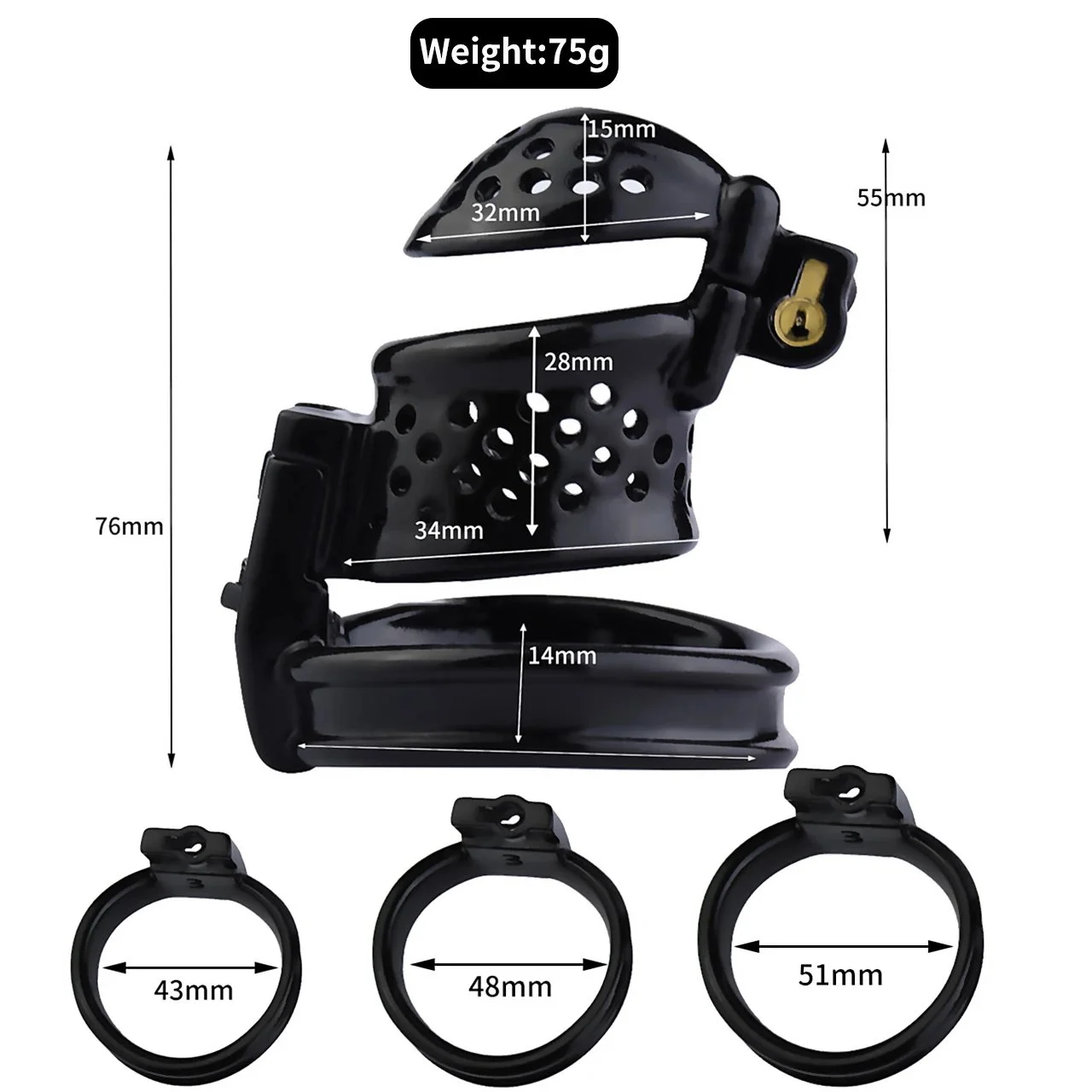 Male Cock Cage Chastity Device Chastity Cock Cage Device with 3 Active Sizes Rings Adult Sex Toy for Men Penis Exercise