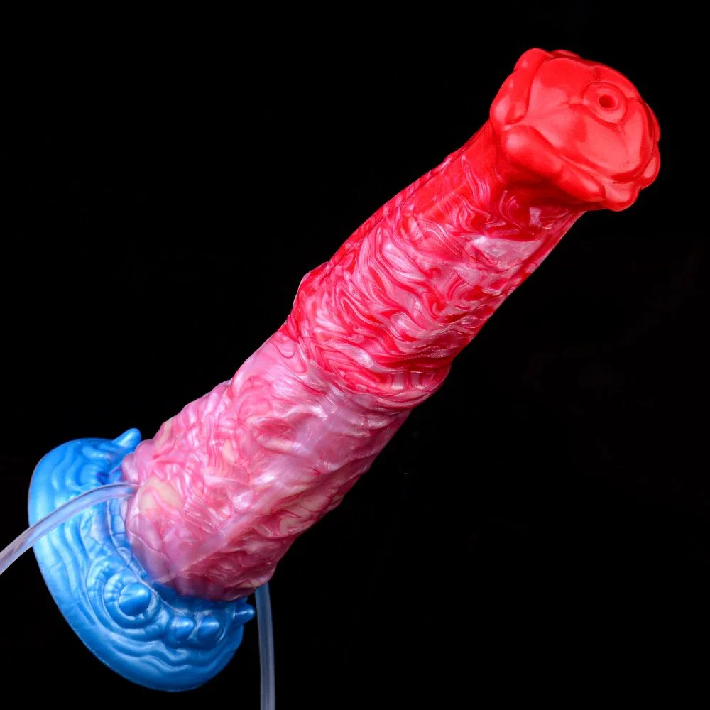 Adult Masturbation Toys Fantasy Monster Penis Inflatable Water Spray Dildo Soft Silicone Water Spray Orgasm Dildo