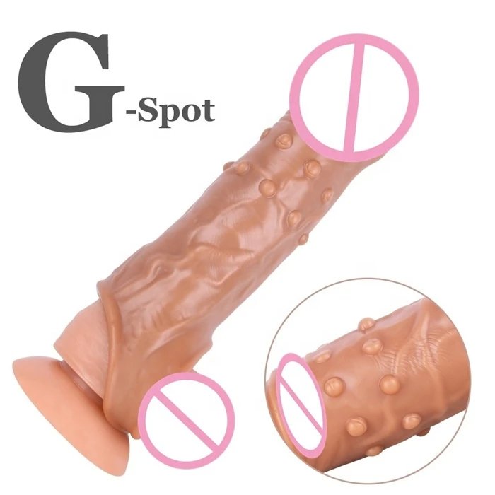 Men's Reusable Soft Penis Enlarger Sleeve 9 Sizes Sex Toys