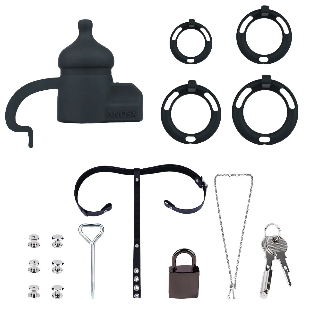 Anime Town Series Male Penis Cage with 4 Color Options and 2 Wear Styles Silicone Chastity Device Toy